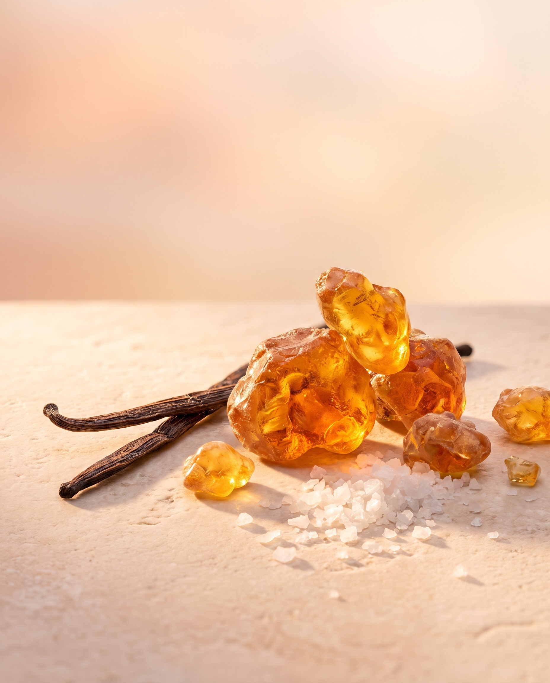 Amber resin, vanilla pod and sea salt